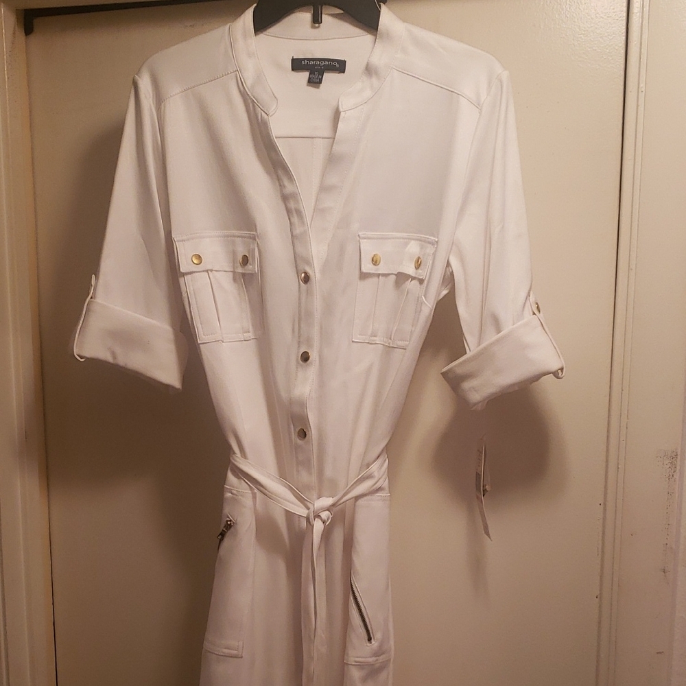 Sharagano White Stretch Dress